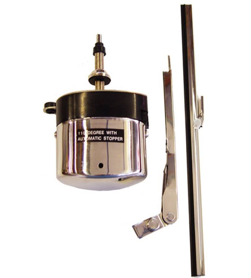 Stainless Steel Electric Wiper Motor w/ 7.5" Stainless Steel Arm and 11" Blade